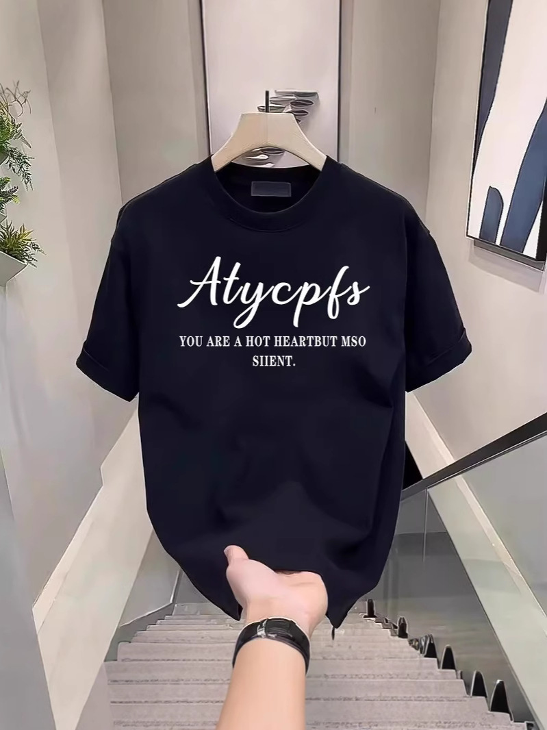 2026 New Arrivals Men's Heavyweight Cotton T-Shirts | American Streetwear Trendy Oversized Export Short Sleeve Tops