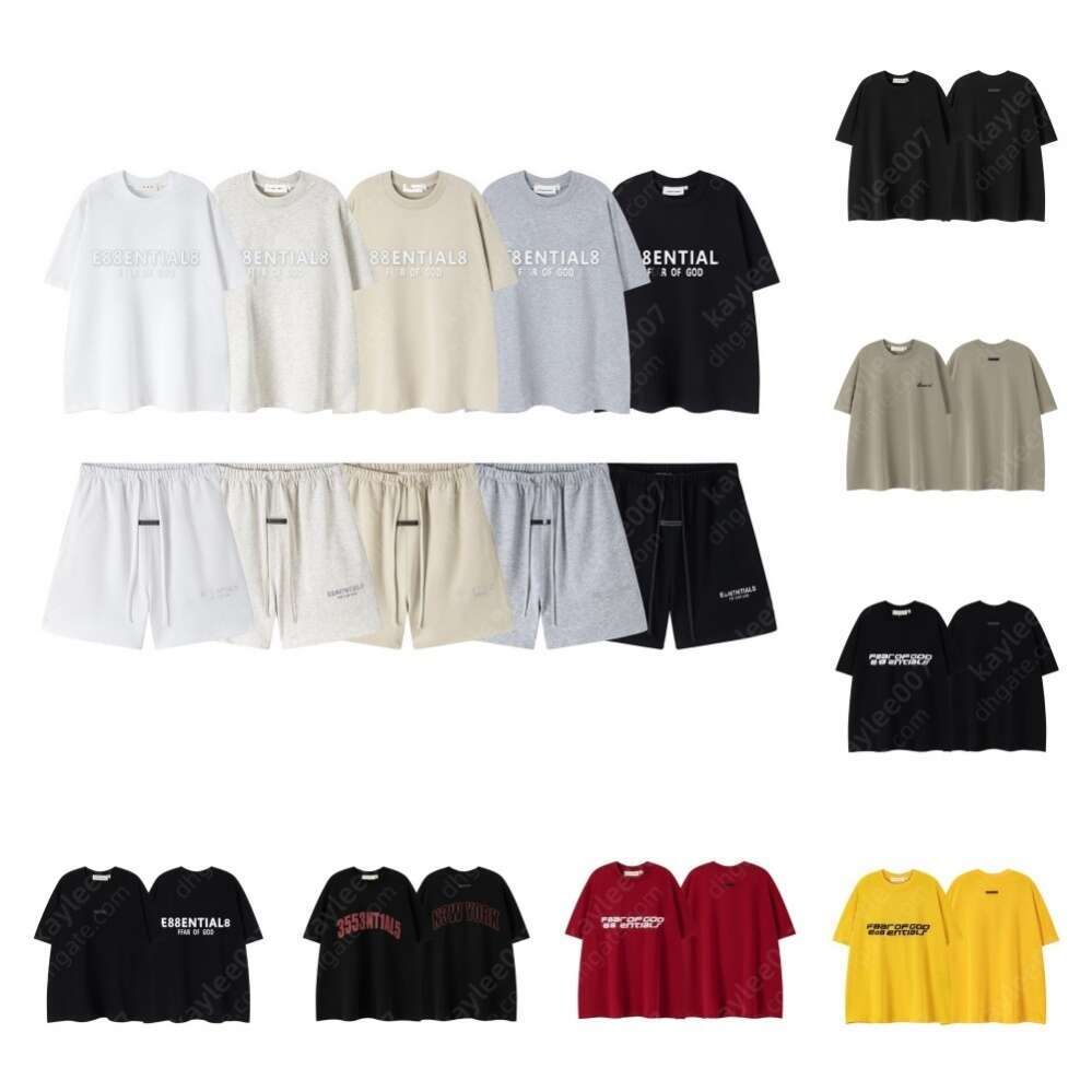 essentials shorts t shirt for men women classic tracksuit summer brand graphic tee fashion designer shirts outdoor sweatshirt popular joggers luxury pullover 021
