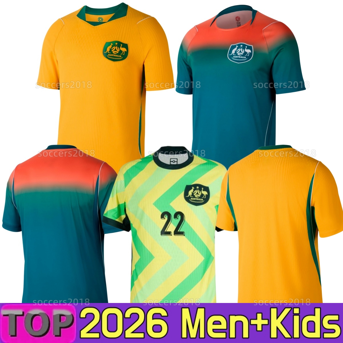 2026 Australia World Cup Soccer Jersey IRVINE FGH MOOY SOUTTAR HRUSTIC BOYLE Cooney-Cross Micah Carpenter Raso Hunt 26 27 National Team Home football shirt men kit