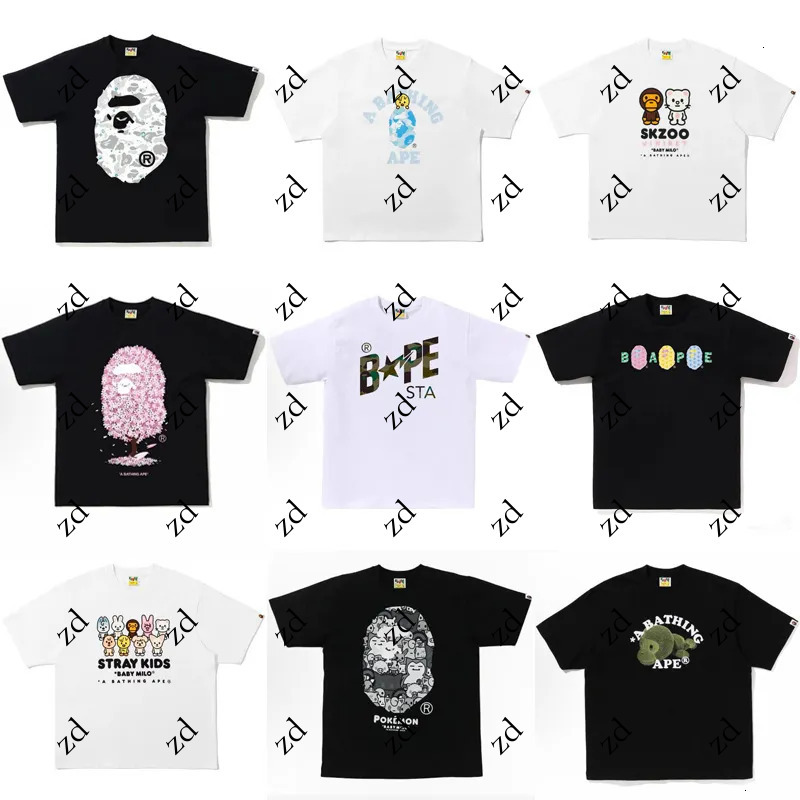 Unisex T-shirt Graphic Cotton Casual Top Streetwear Cartoon Print Camouflage Pattern Cherry Blossom Design Trendy Short Sleeve Tee T Shirts For Men