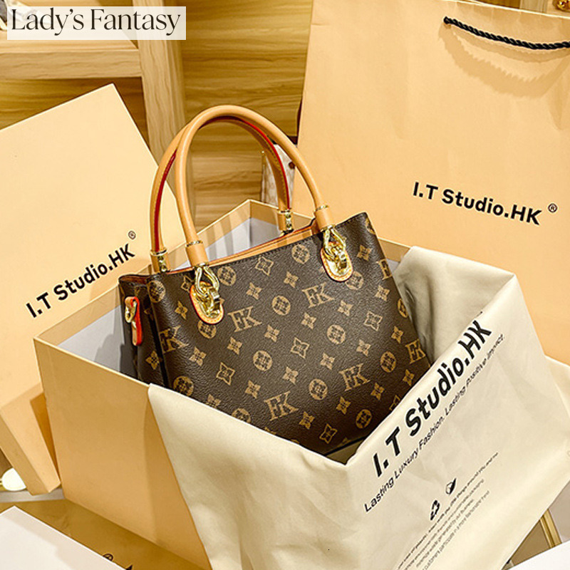 Lady's Fantasy Multi-Purpose Monogram Handbag, Faux Leather Top Handle Shoulder Purse, Perfect for Office, Shopping & Commute