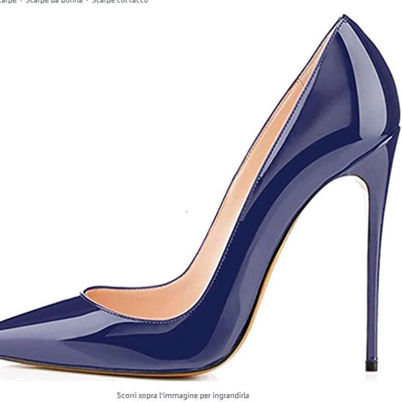 12CM Gold and Silver Patent Leather Fashion High Heels for Women, Stiletto Pointed Toe Solid Color Single Shoes, Large Size Wedding Shoes