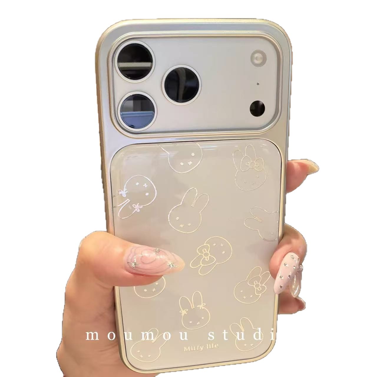 ins cute electroplating Epoxy Miffy Rabbit for iPhone new iPhone case