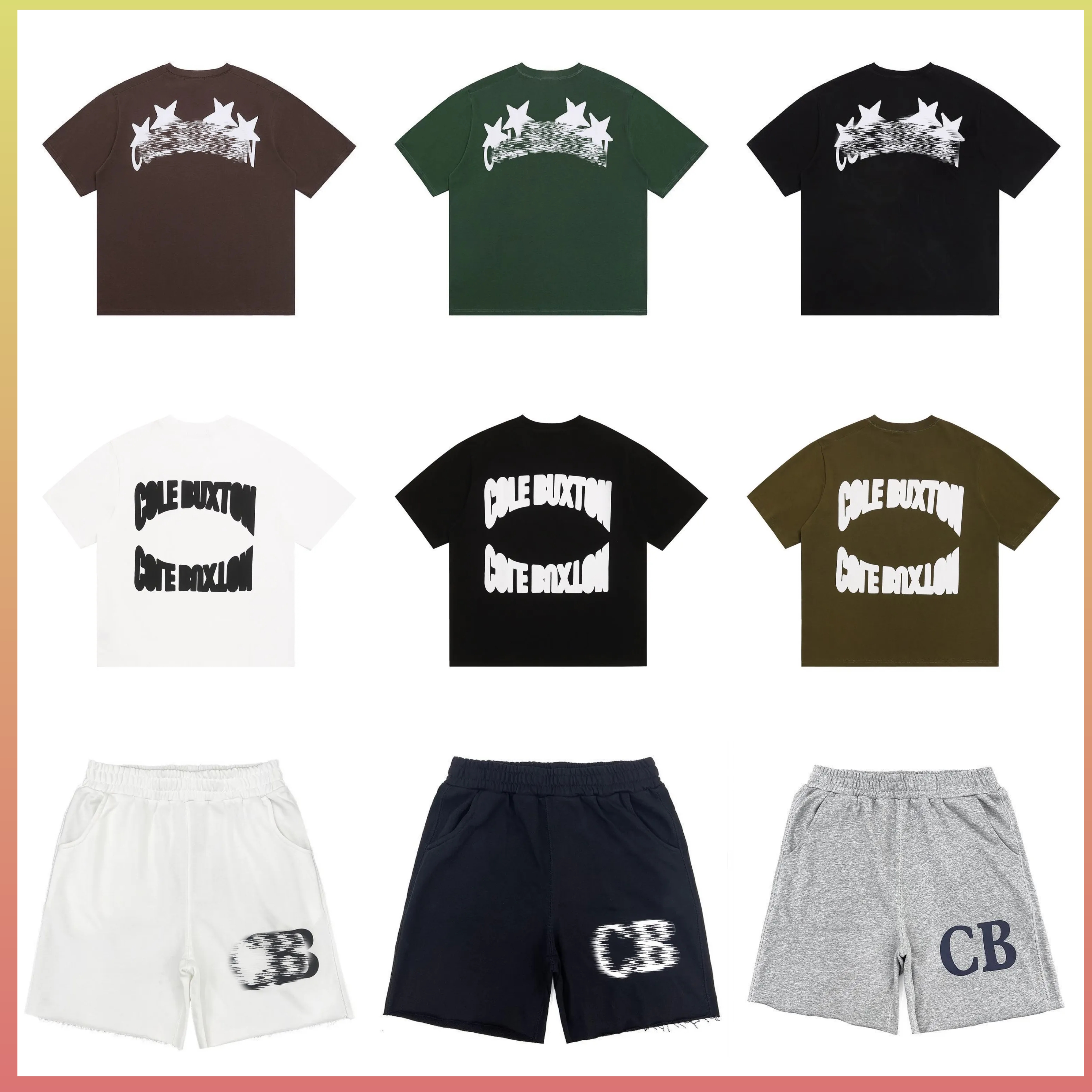 designer coleshirts shorts Men and Women T-Shirts tops Shorts shirts tracksuit Summer Letter Graffiti Black White Navy Fashion Trendy UK US Size