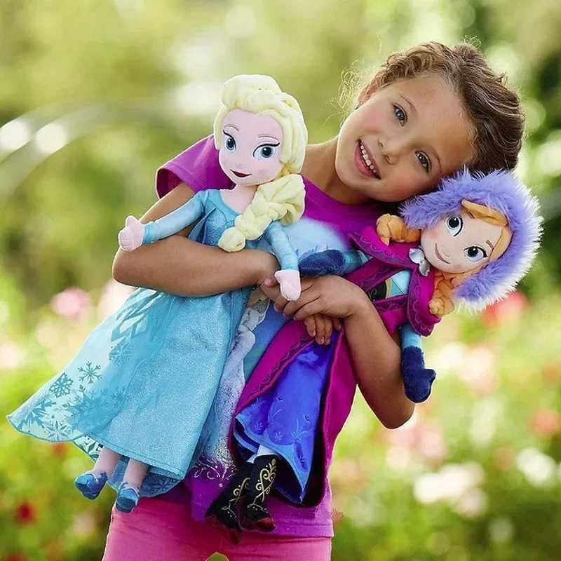 50Cm Frozen Elsa Doll Princess Anna Elsa Plush Doll Elza Stuffed Kids Toys Halloween Birthday Gift L260331