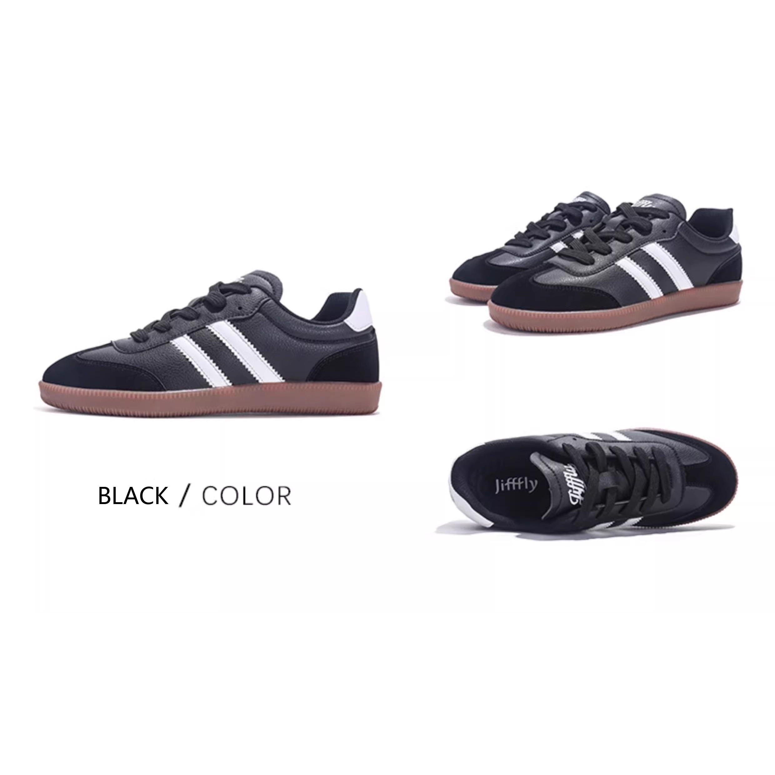 2025 Jifffly Silver German Trainers Thick-Soled Height-Boosting Retro Classic Versatile Student Sports Shoes Unisex