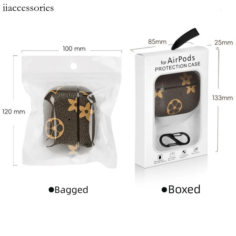 Headphone case Compatible Bluetooth Leather Pattern Earphone Brand Protective Case