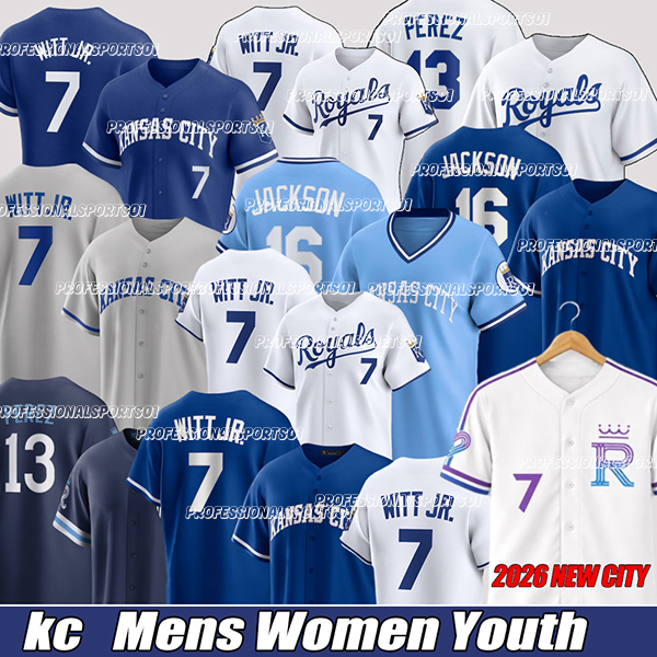 #7 Bobby Witt Jr. kc Royals Jersey Will Smith Vinnie Pasquantino Salvador Perez MI Melendez Kyle Isbel Edward Kansa City Hunter 2026 city custom Baseball Jerseys