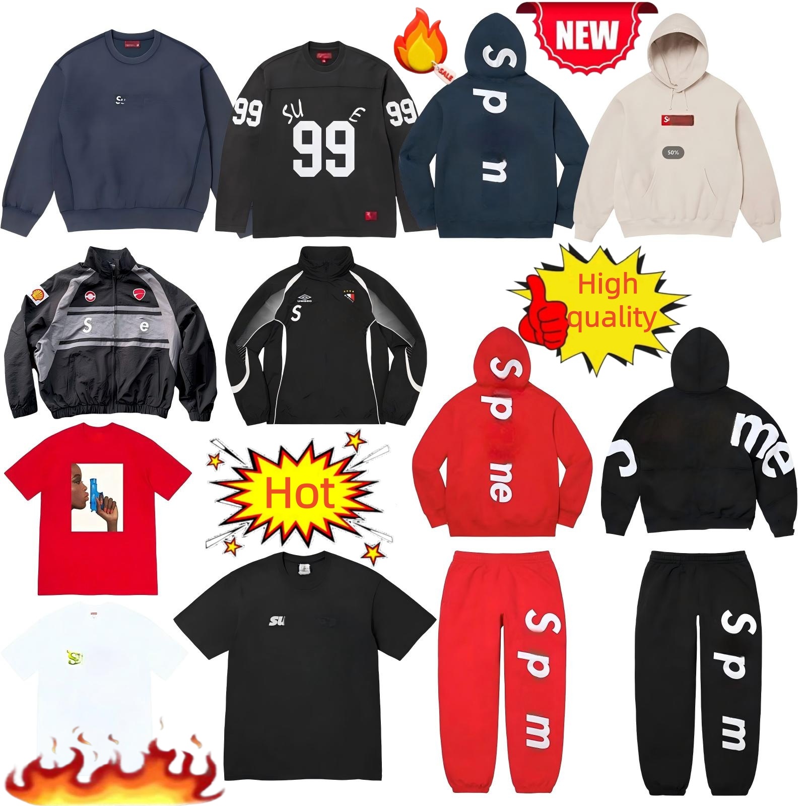 New fashion Men's hoodie designer hoodie American street fashion brand letter embroidery hoodie men's pure cotton plus size sweat absorbing y2k sup hip hop hoodie