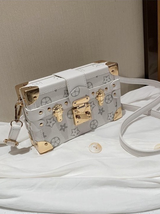 Vintage Print Women's Box High-Value New Light Luxury Niche Makeup Small Square Single Shoulder Crossbody Bag