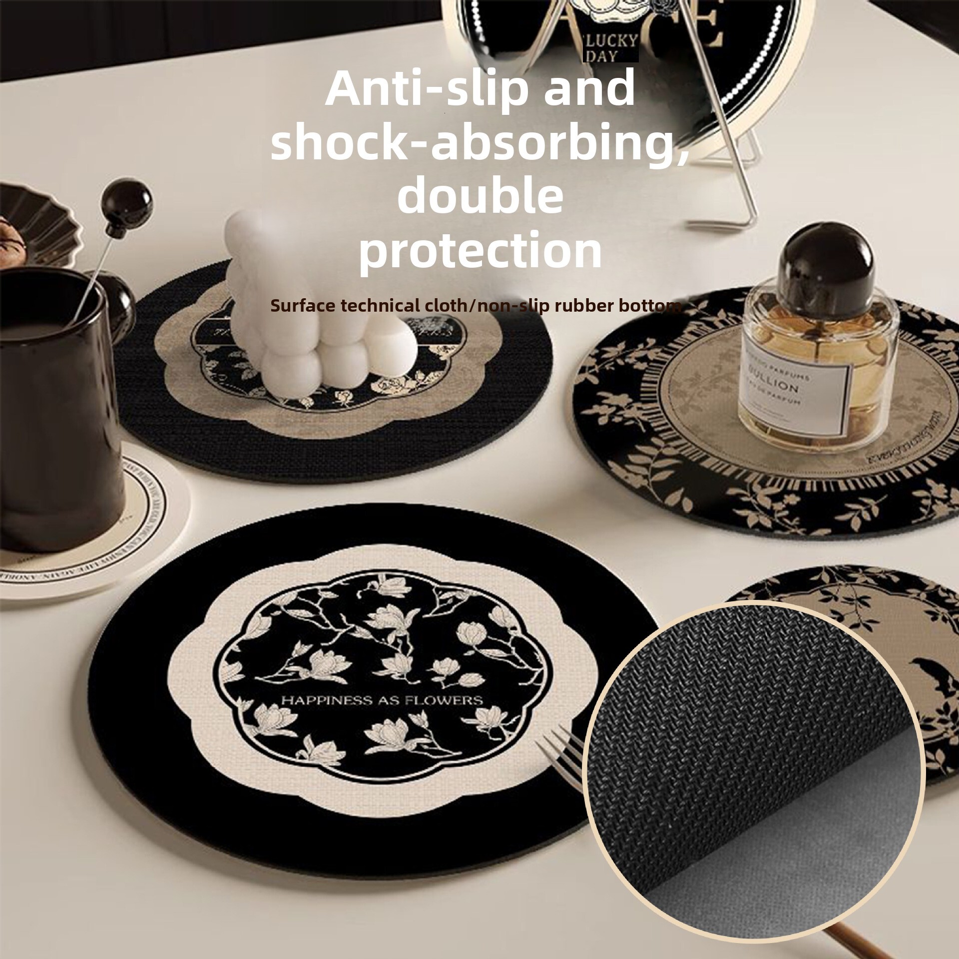 Diatomaceous Insulation Coaster Thickened Light Luxury Water Absorption Non Slip Heat Resistant Dirt Resistant Ins Style Table Mat For Bowl Plate Dini