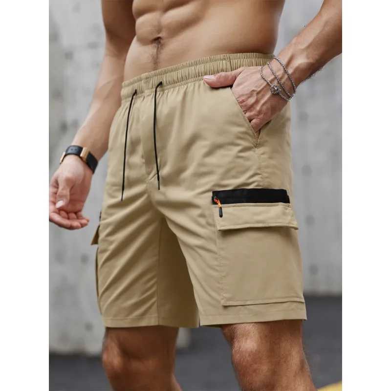 Mens Casual Cargo Shorts Big Pockets Loose Fit Elastic Waist Lightweight Breathable Outdoor Sports Gym Work Shorts for Men Z260331