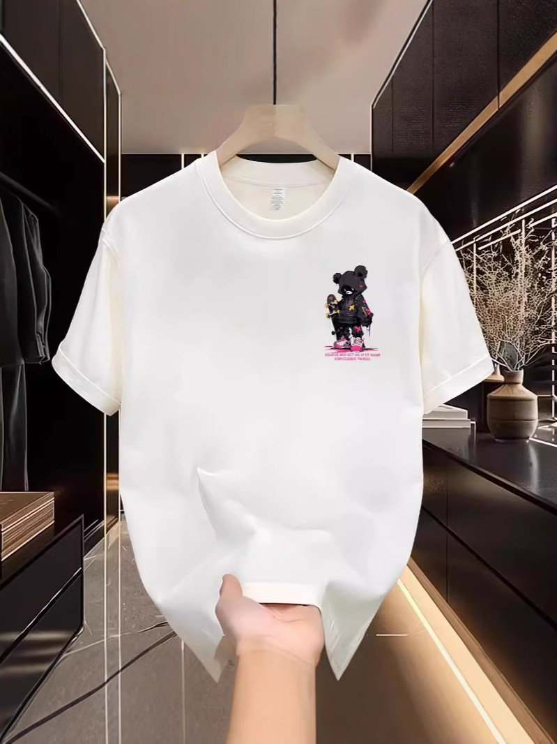 2026 Summer New Arrivals Unisex Tees | American Streetwear Cartoon Graphic 100% Cotton Casual Short Sleeve Tops