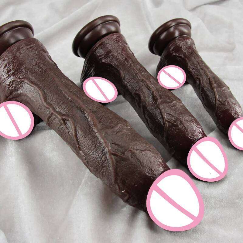 Simulated Black Lifelike Dildo Realistic Big Dick Cock Soft Silicone Penis Anal Plug Suction Cup Dildos For Women 26L0331