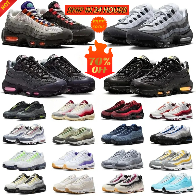 95 95s Designer Running Shoes Men Women Sports Shoe Triple Black White Silver Pink Yellow Cool Grey Olive Midnight Navy Neon Trainers Outdoor Sport Sneakers Eur 36-46