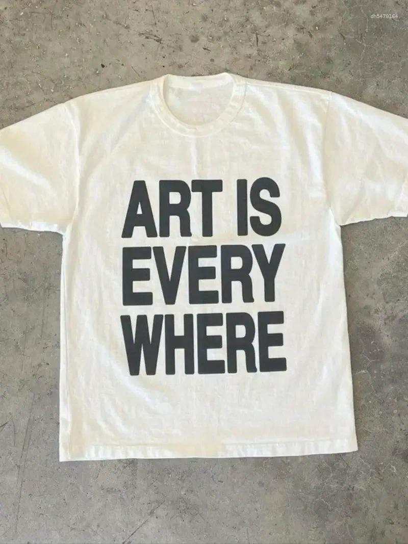 Men's T Shirts Art Is Everywhere Graphic T-shirt Vintage Punk Casual Cotton Women Gothic Tops Tee Streetwear Oversized Unisex