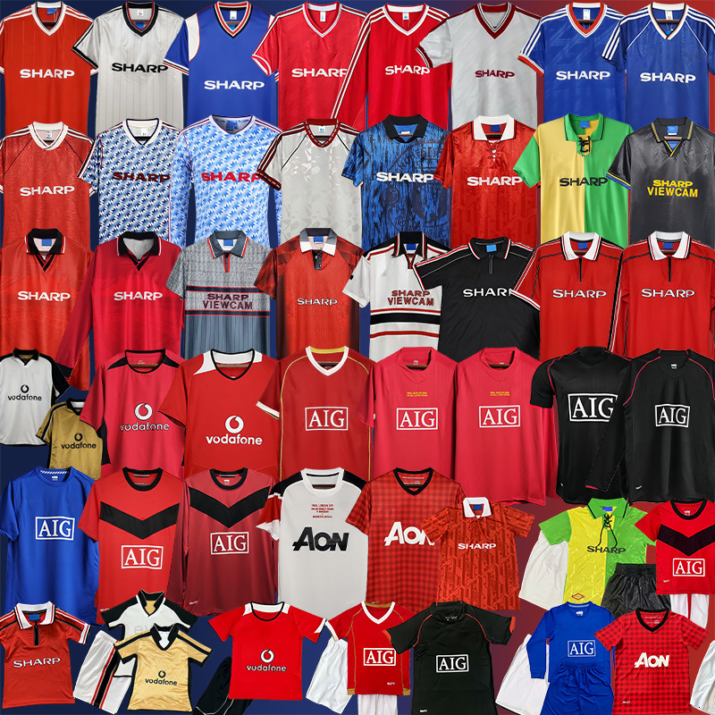 Manchesster United Retro Football Jerseys Soccer Jerseys Classic Football Shirts Tops Kits Vintage Men Kids 2XL GIGGS ROONEY SCHOLES CANTONA BECKHAM R