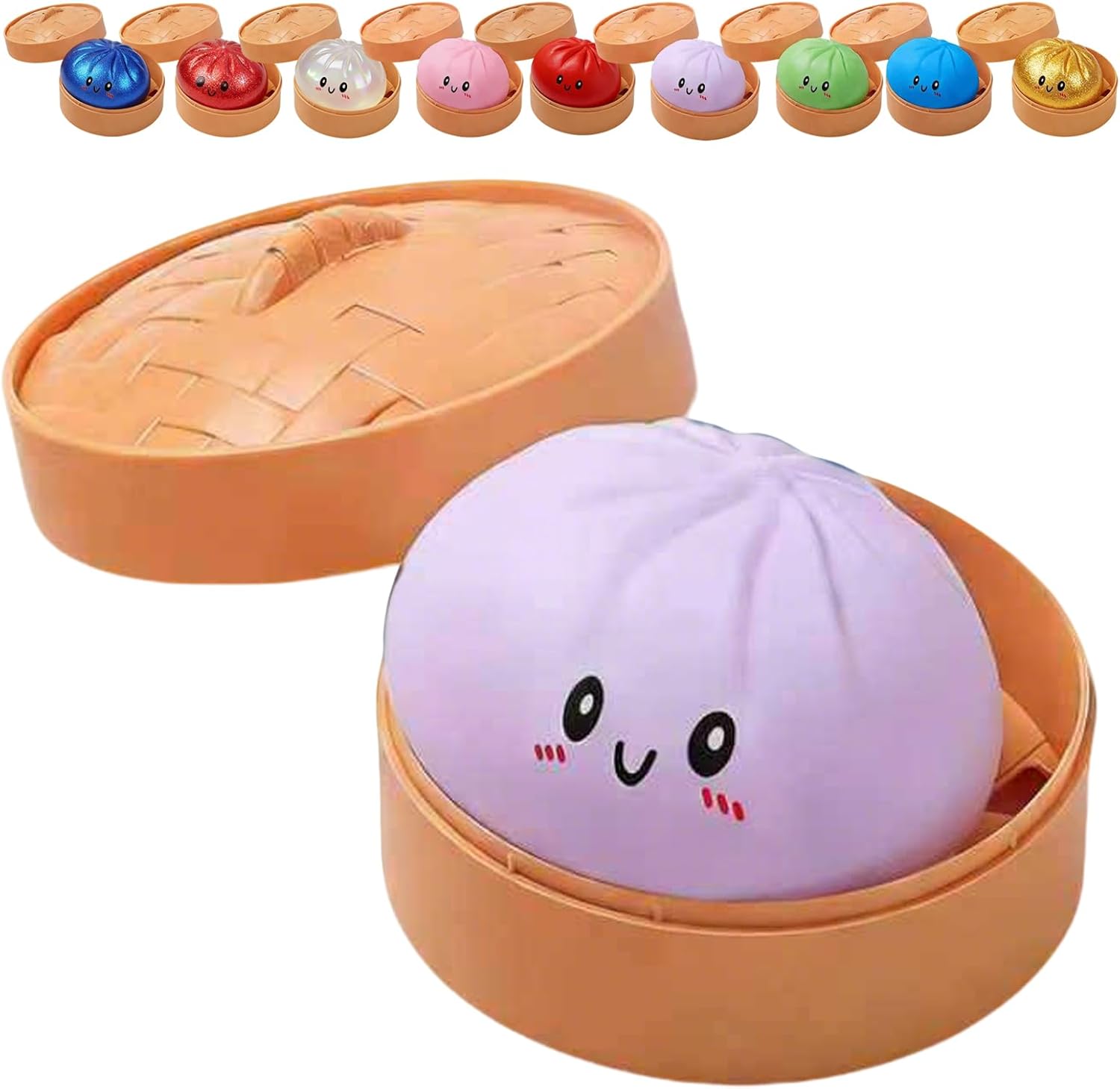 Dumpling Squishy Giant Glitter Dumpling, Colorful Dumplings Balls Fidget Sensory Toy,Squeeze Dough Ball Stress Reli by sea