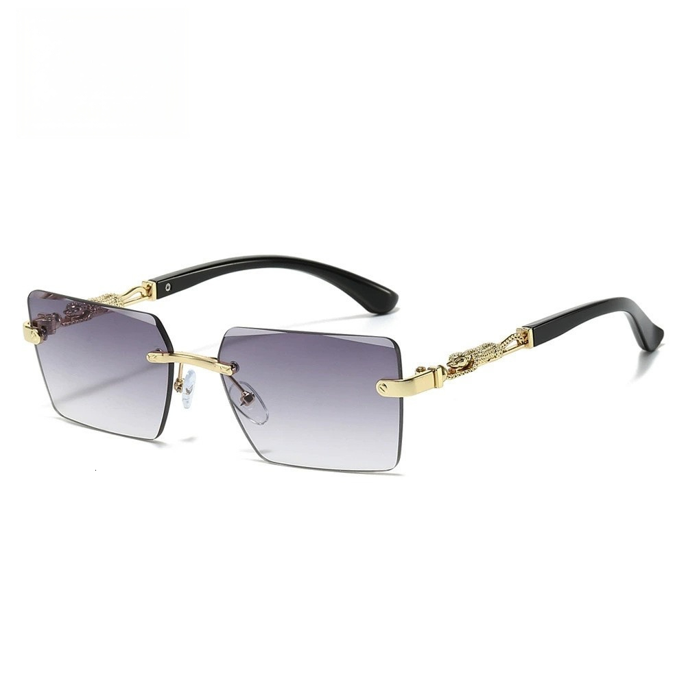 Luxury Brand Designer's Personalized Bezel-less Leopard-patterned Eyeglasses For Women Drivers While Driving, Sun Protection Sunglasses.