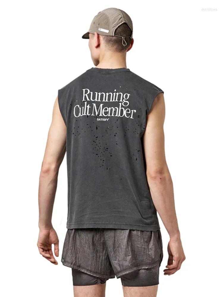 Men's T Shirts MothTech Muscle Round Ne Ort Sve T-irt Pure Cotton Printed Ex Vintage Sle Running Moth Design Summer Faion