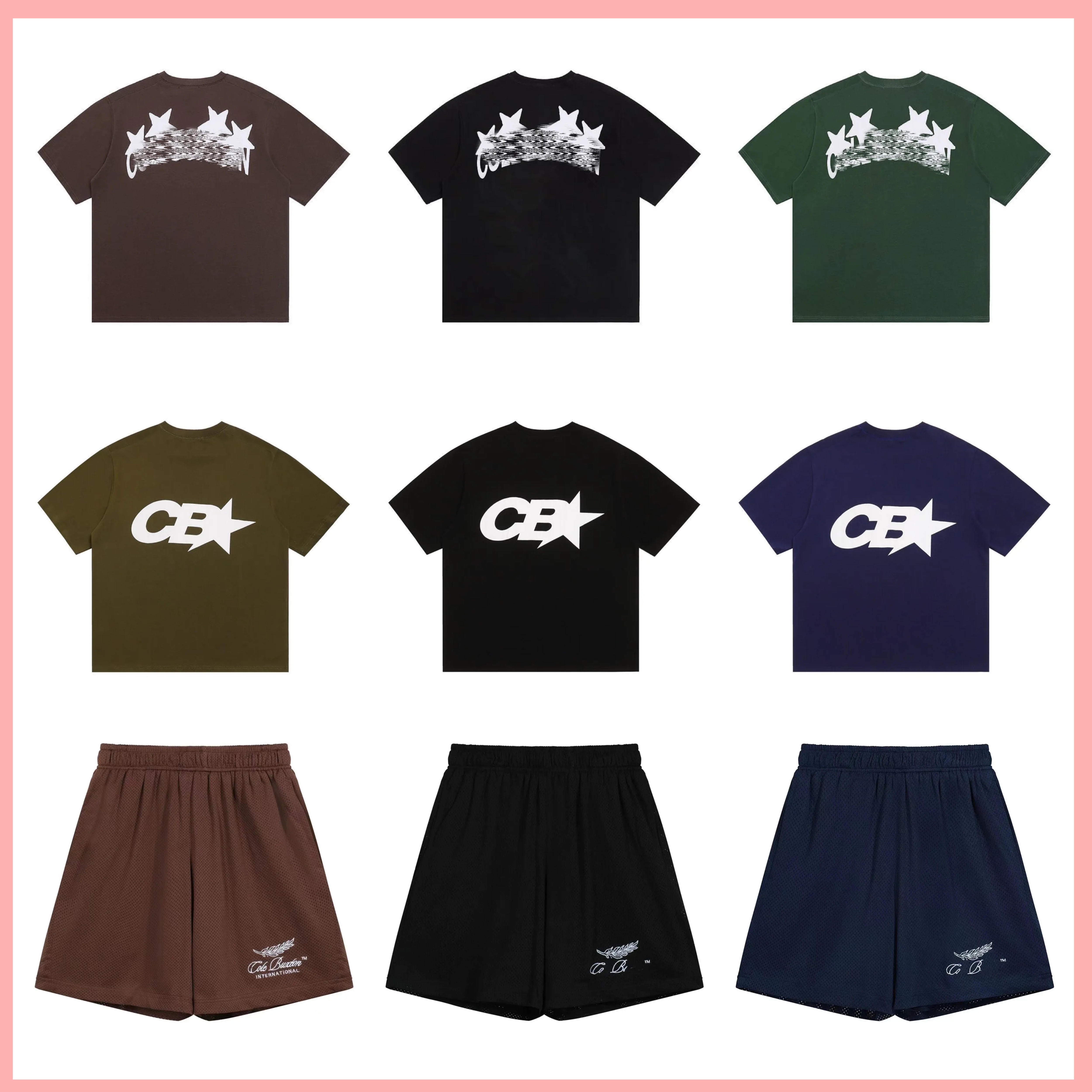 coleshirts designer shirts coleshirts shorts Men and Women T-Shirts tops Shorts shirts tracksuit Summer Letter Graffiti Black White Navy Fashion Trendy S-XL