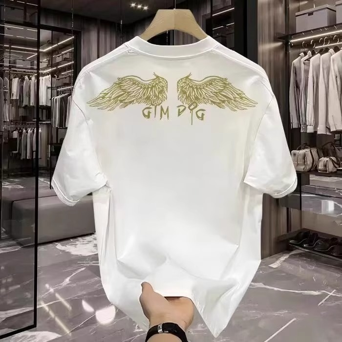 2026 Summer New Arrivals Unisex T-Shirts | Heavyweight Cotton Eagle Streetwear Wing Graphic Oversized Crew Neck Couple Tops