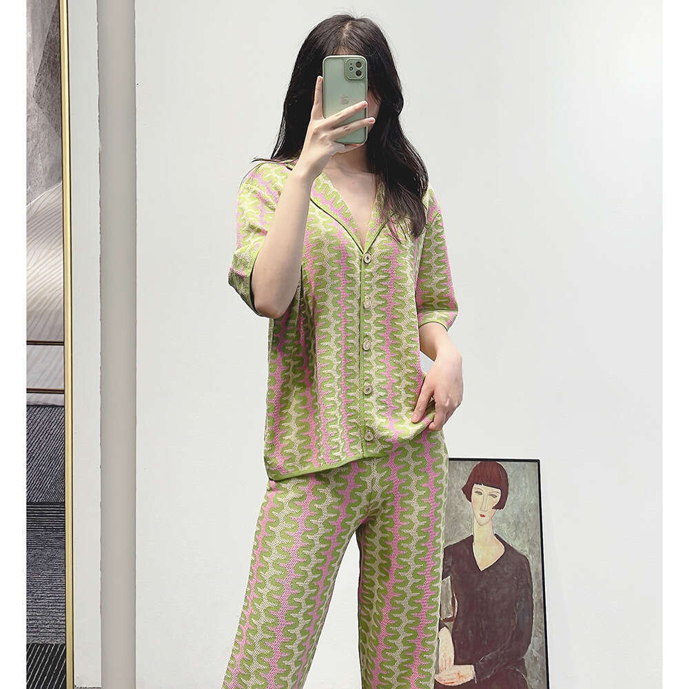 k30 2026 Spring New Designer French Casual Pajamas Luxury Elegant Top+Pants Set