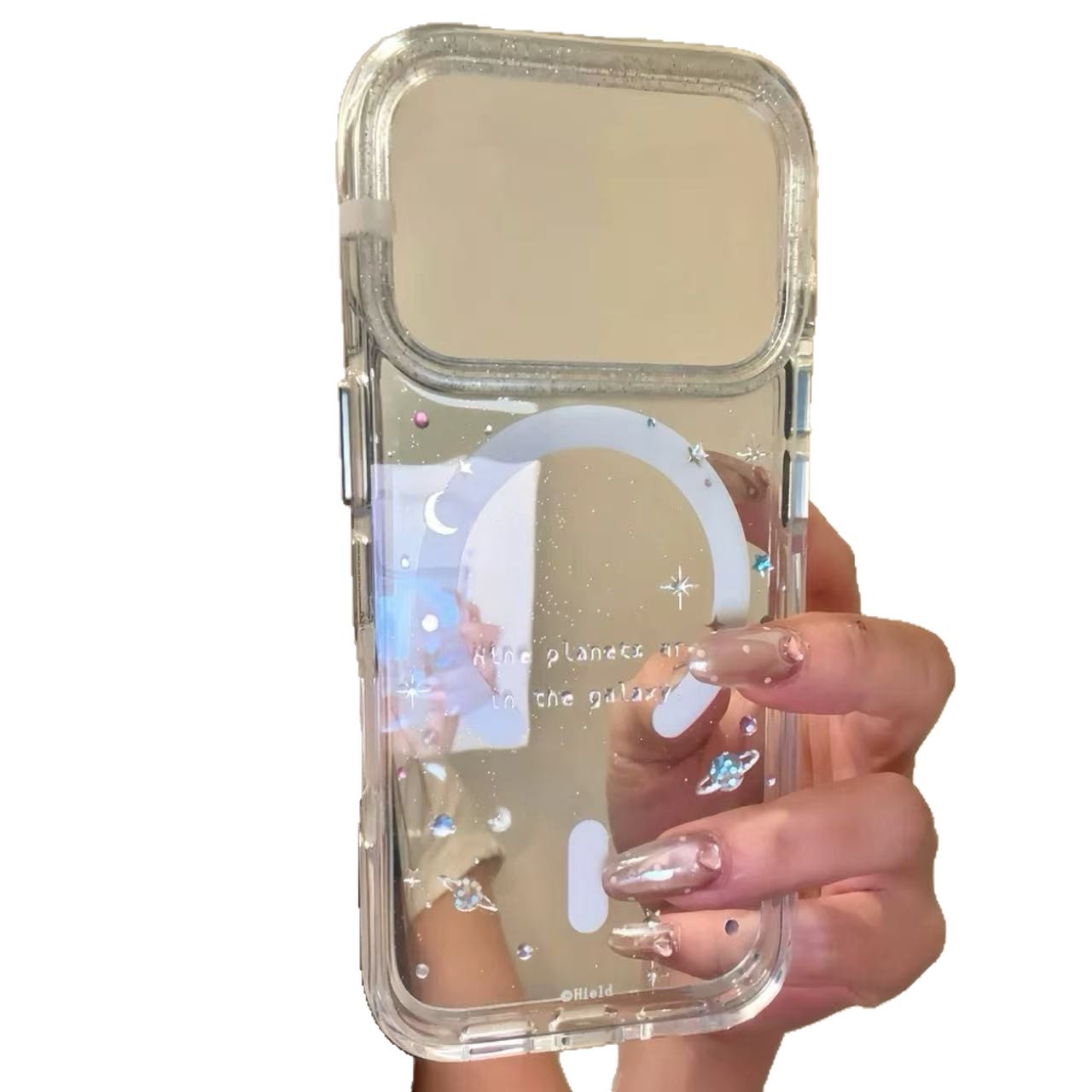 Korean glitter surrounded by colorful planet magnetic attraction for iPhone new Apple phone case