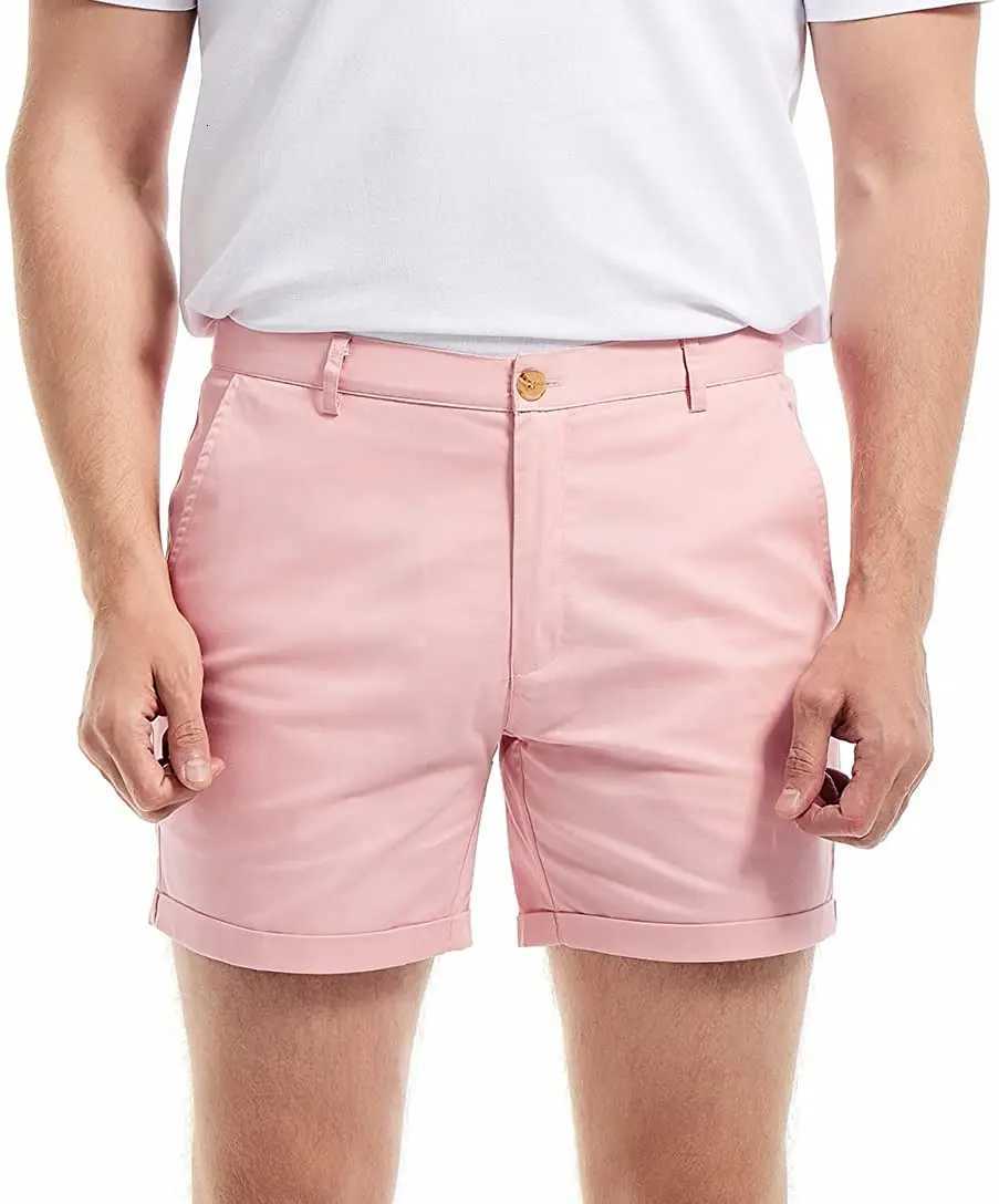 AIMPACT Mens Summer Slim-fit 5 Inseam Flat-Front Stretch Solid Color Chino Shorts AM2355 Z260331