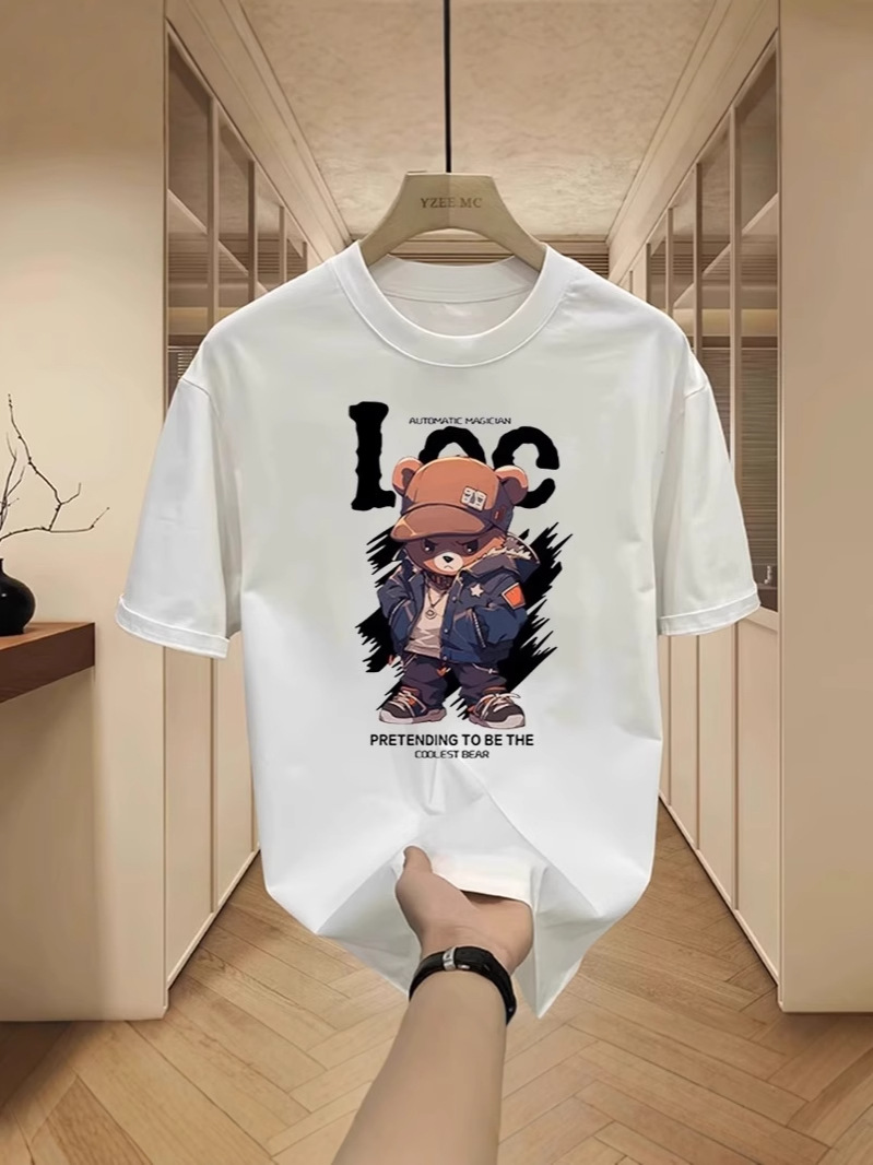 2026 New Arrivals Men's American Casual Cotton T-Shirts | Trendy Graphic Crew Neck Oversized Streetwear Short Sleeve Tops