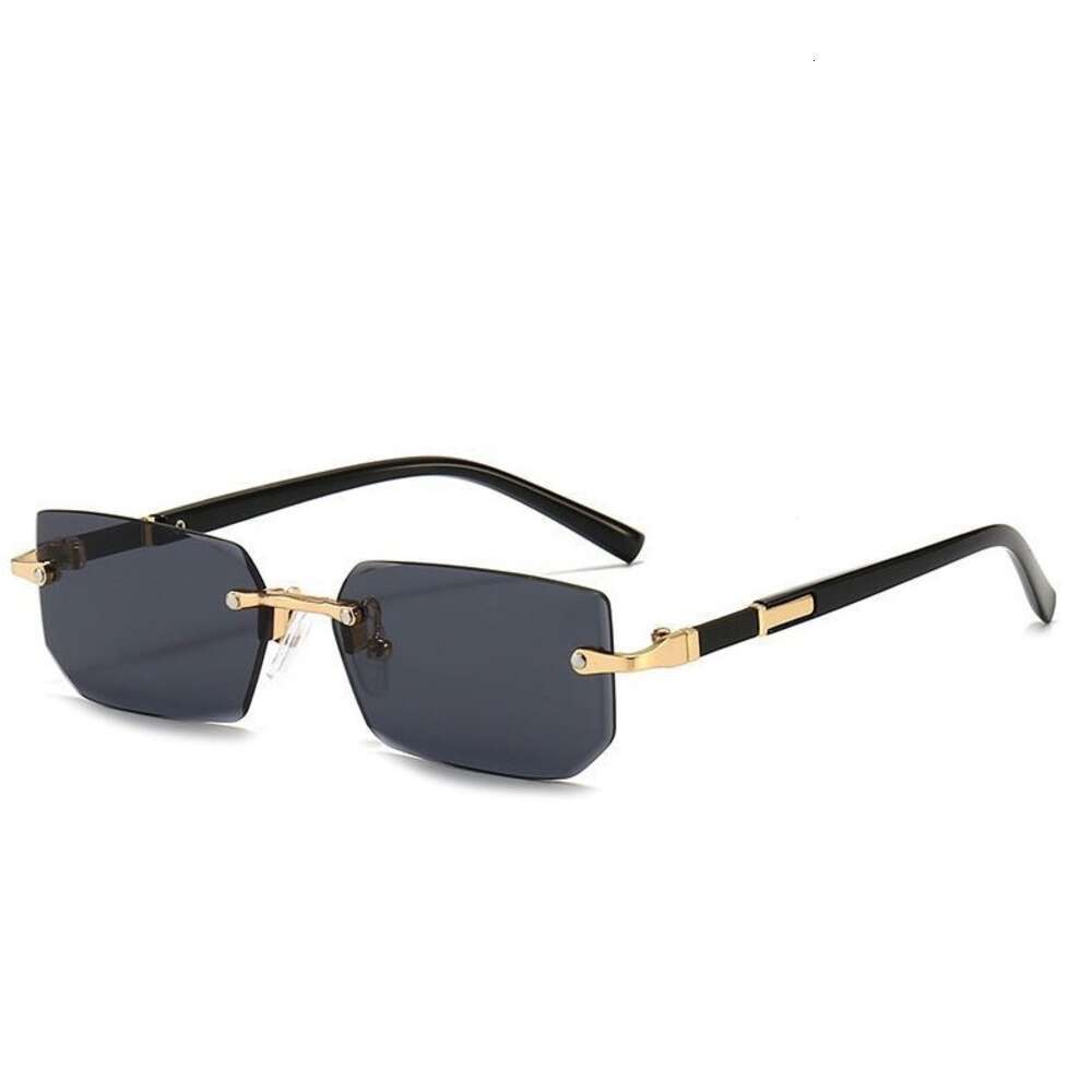 New Fashion Square Cut Edge European And American Trendy Personality Sun Protection Frameless Sunglasses Chunjinqiuli