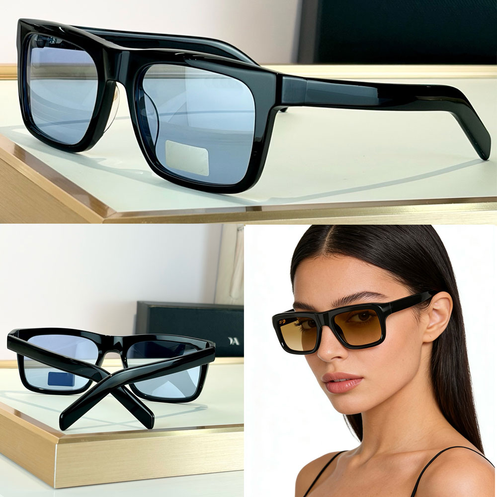 Eyewear Collection sunglasses luxury designer womens sunglasses SPRD11 fashion black acetate frame graduated lenses classic rectangle eyeglasses with box