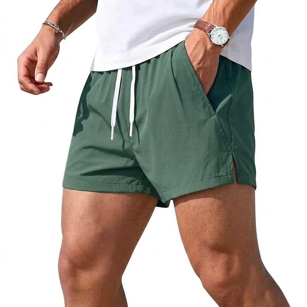Summer Beach Mens Short Pants Quick Dry Athletic Pants Lightweight Work Trousers Casual Shorts for Men Gym Breathable Pants Z260331