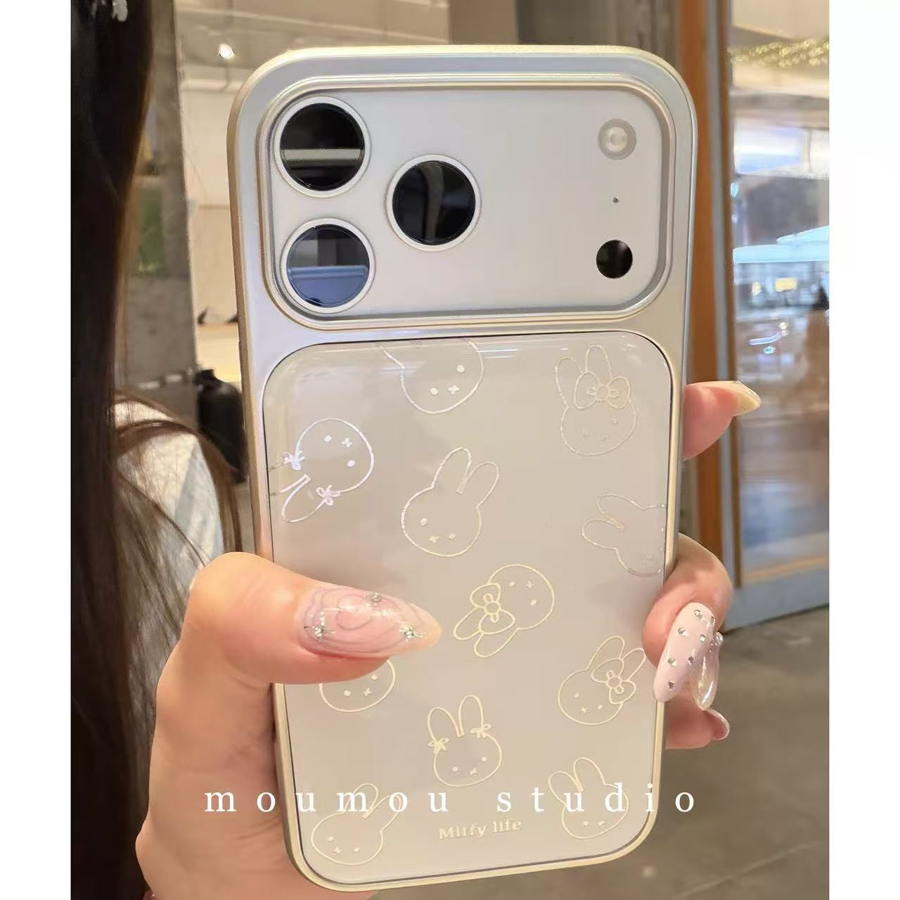 ins cute electroplating Epoxy Miffy Rabbit for iPhone new iPhone case