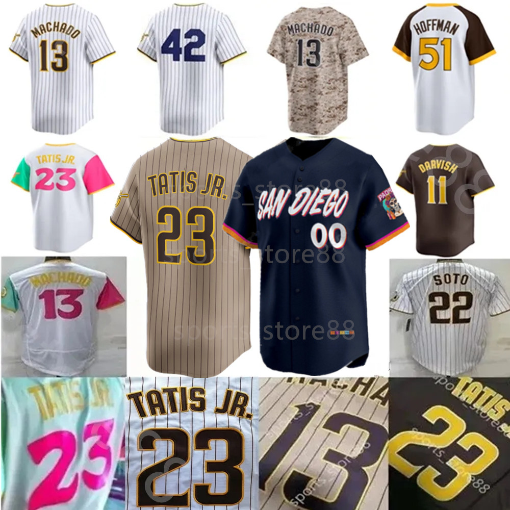 Top Quality Miller McGriff jersey 23 Fernando Tatis Jr. 3 Jackson Merrill 9 Jake Cronenworth 19 Tony Gwynn PadRES Lamet Custom S-4XL Machado Baseball Jerseys