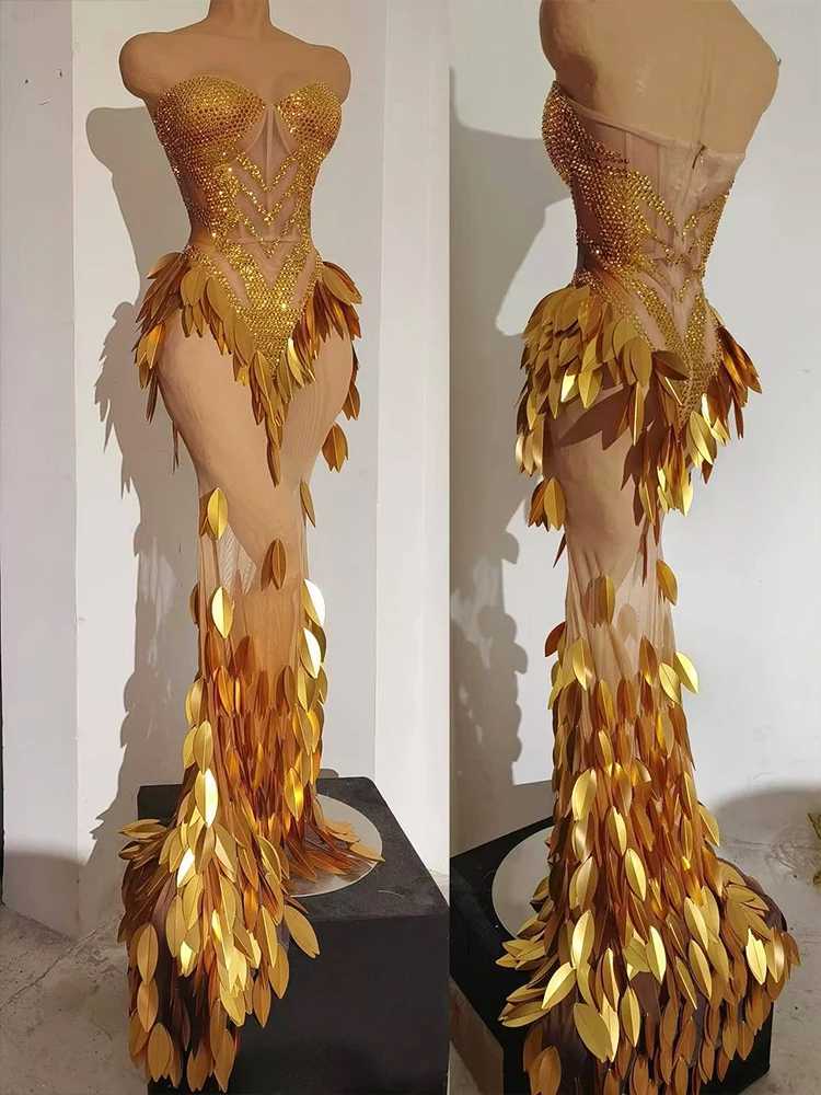 High Split 3d Designer Custom Pearl White Fishtail Dress See Thought Club Outfit Performance Drag Queen Dance Stage Catwalk Show C260331