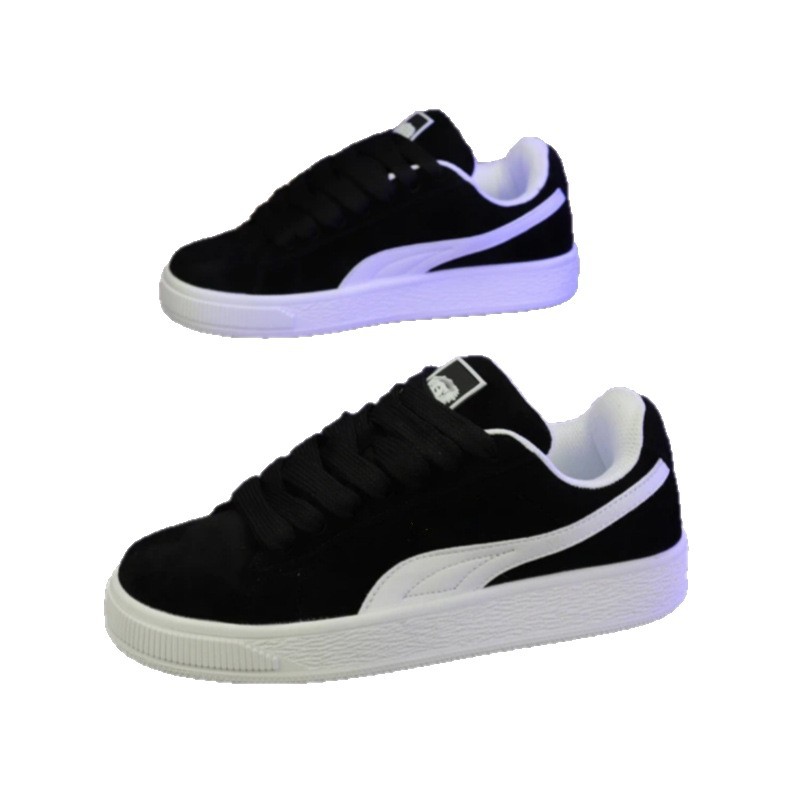 New suede thick soled low top sports shoes, classic lace up casual skateboarding shoes, thick soled suitable for streetwear and daily wear