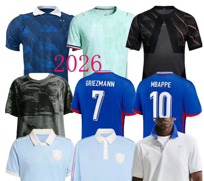 2026 Maillot De Foot FRENCH Full Sets Soccer Jerseys KANTE GIROUD MBAPPE GRIEZMANN Camavinga Equipe Maillots Football Shirt HOME AWAY