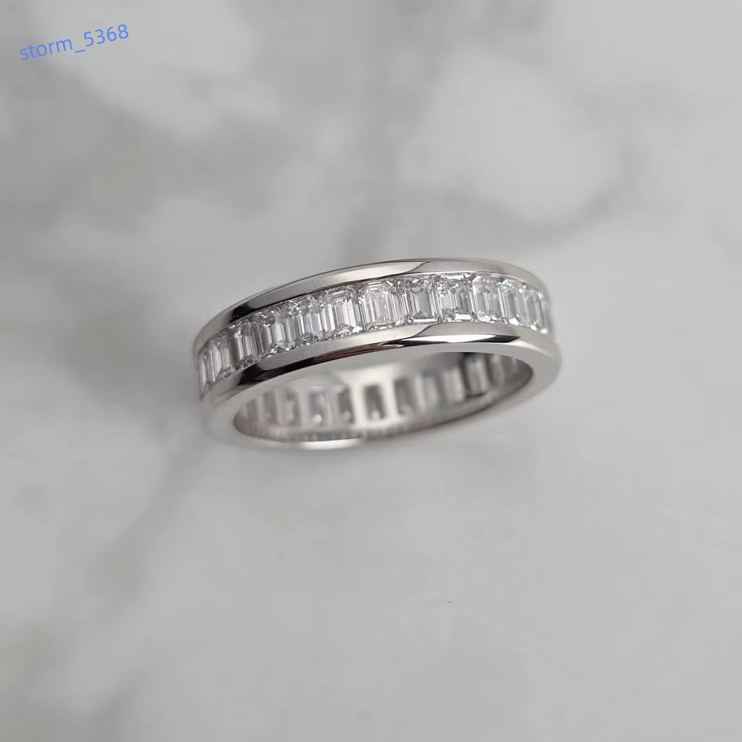 Customizable Mens/Unisex 925 Silver for Certified Hip Hop Rapper Bust Ring Prong Set Moissanite Baguette Diamond Wedding ring