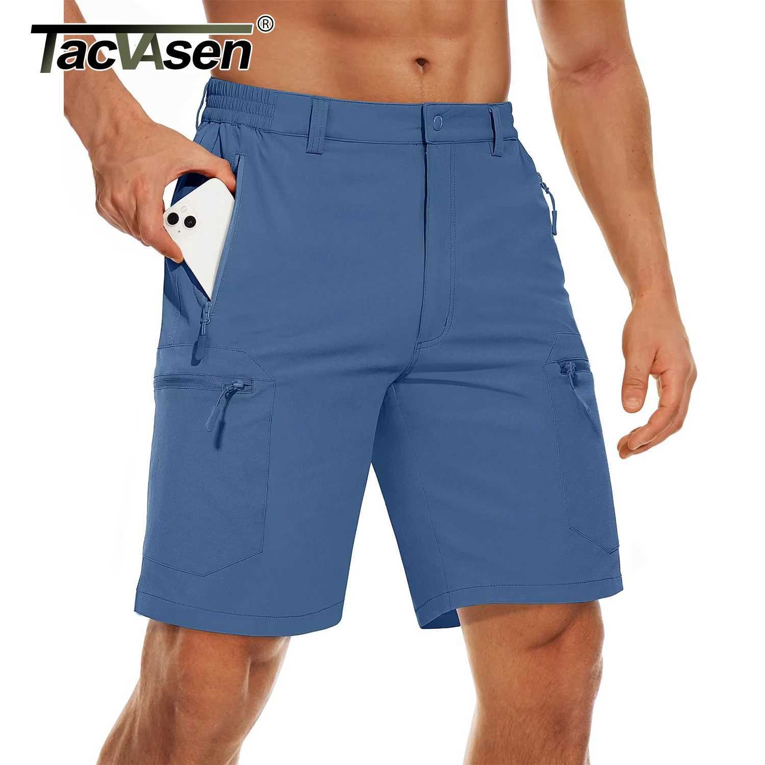 TACVASEN 5 Zipper Pockets Summer Quick Dry Cargo Shorts Mens Fishing Shorts Stretch Outdoor Hiking Nylon Work Shorts Lightweight Z260331