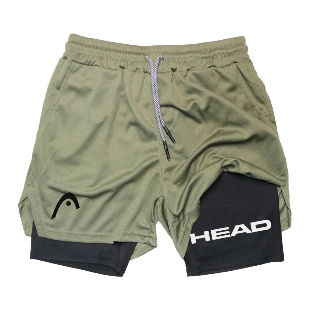 Anime Berserk Head Running Shorts Men Fitness Gym Training 2 in 1 Sports Quick Dry Workout Jogging Double Deck Summer 260311