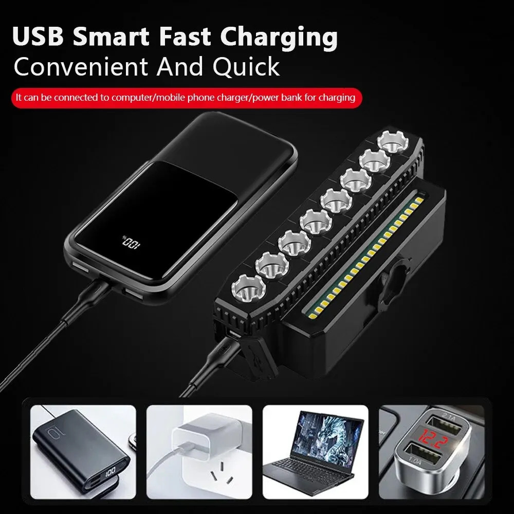 5/8 LED Bicycle Front Light USB Rechargeable 130dB Cycling Bike Horn Easy to Install 6 Modes Bicycle Bell Light 260331