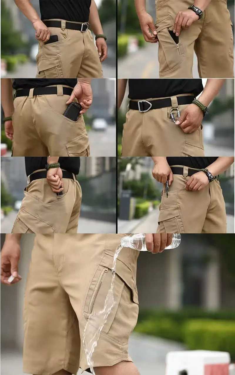Mens Outdoor Cargo Tactical Shorts Summer Waterproof Urban Combat Shorts Trekking Camping Hiking Climbing Panttdoor Sports Z260331