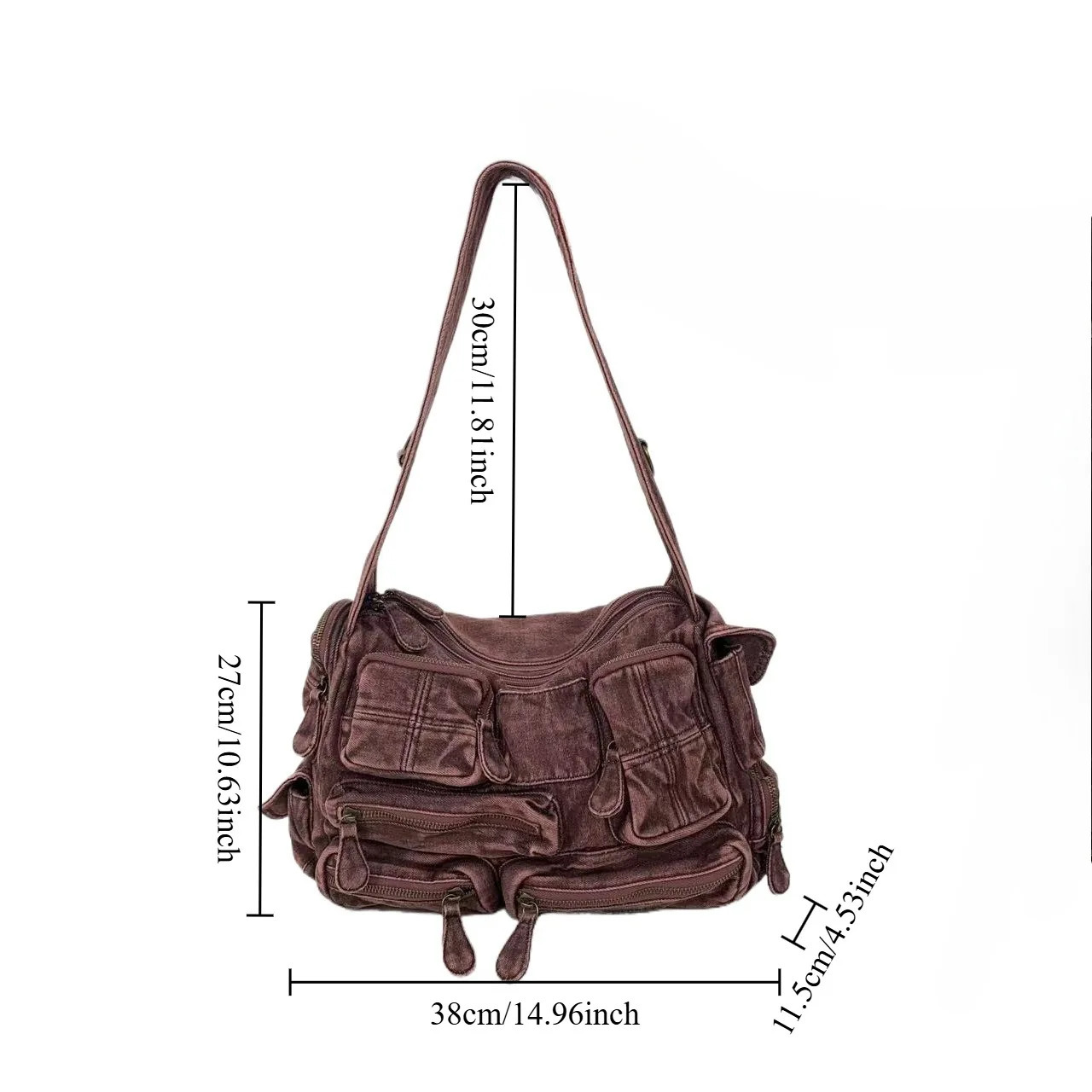 Ladies fashion Y2K vintage multi pocket shoulder bag street style personalized retro crossbody bag 260324 - view 6