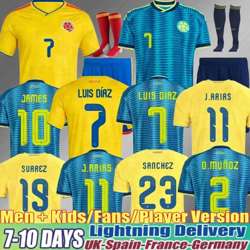 Colombia Jersey 2026 World Cup SUAREZ LUIS DIAZ QUINTERO 26 27 Long Sleeves Soccer Jersey JAMES J.LERMA BORRE Columbias Football Shirts Kids Kits Men Women XXXL 4XL