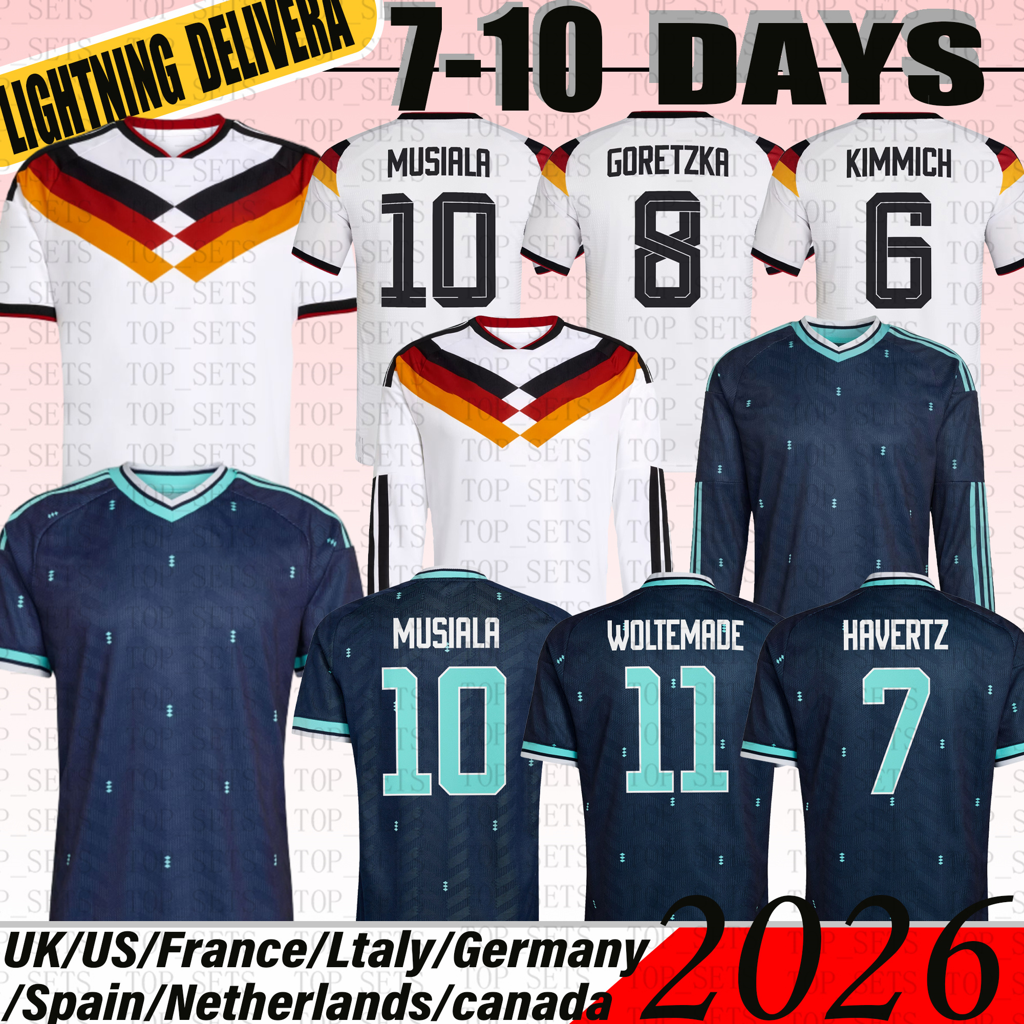 2026 Germany jersey Musiala Wirtz soccer jersey Havertz Kimmich Retro trikot Tah RUDIGER Raum MULLER Deutschland trikot 2026 football shirt men