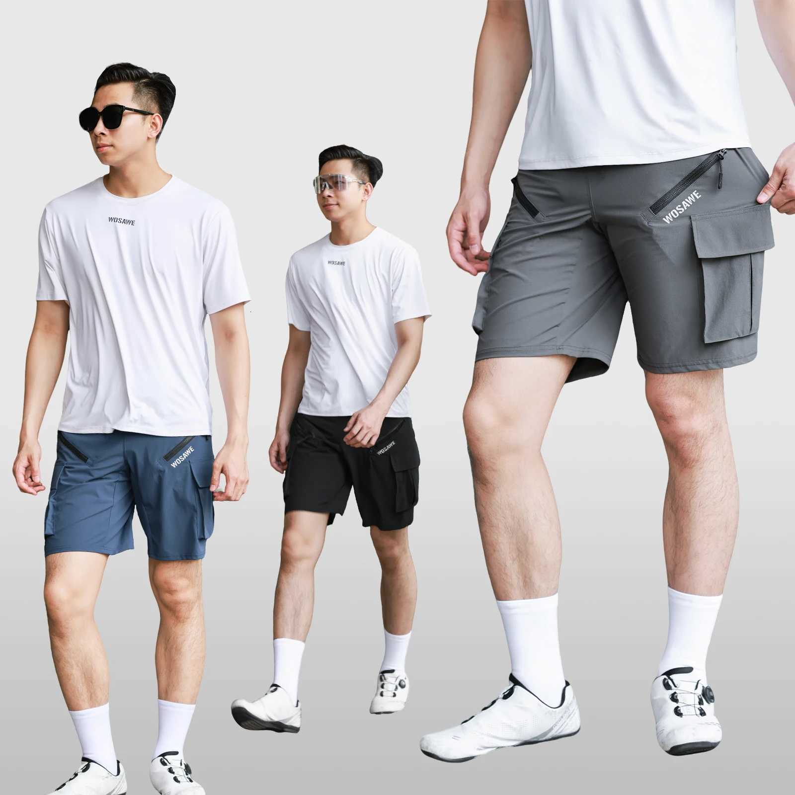 WOSAWE Mountain Bike Shorts Mens Summer MTB Shorts Loose Fit Lightweight Outdoor Sports MTB Cycling Shorts Z260331