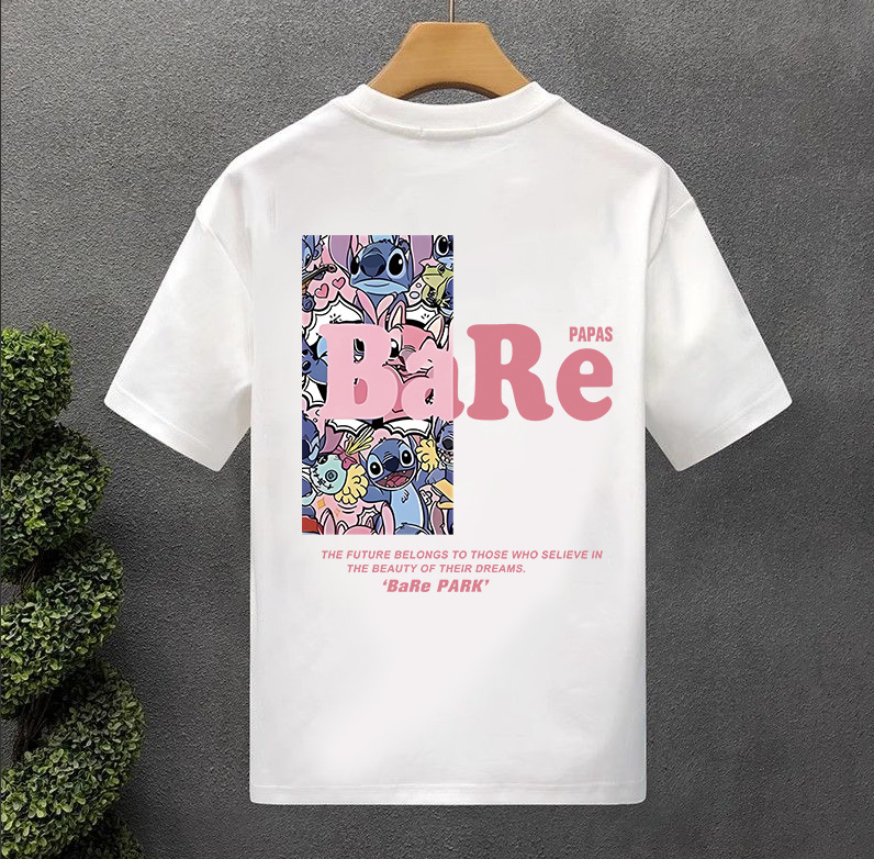 2026 Summer New Arrivals Unisex T-Shirts | Heavyweight Cotton Stitch Print Oversized Trendy Short Sleeve Tops