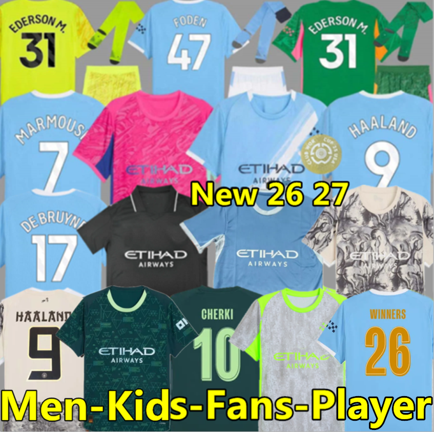 25 26 27 HAALAND soccer jerseys DE BRUYNE GREALISH KOVACIC FODEN cities 2025 2026 football shirt uniforms RODRIGO CHERKI MARMOUSH KHUSANOV City men kids