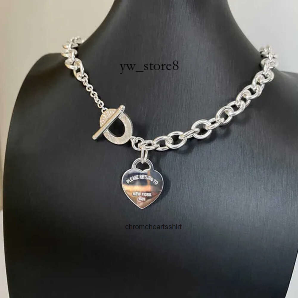 and co necklace with blue designer 925 sterling silver t family peach heart pendant thick chain ot womens heartshaped collarbone ver ygdp tiffanyx co tiffanies 6 YCV1